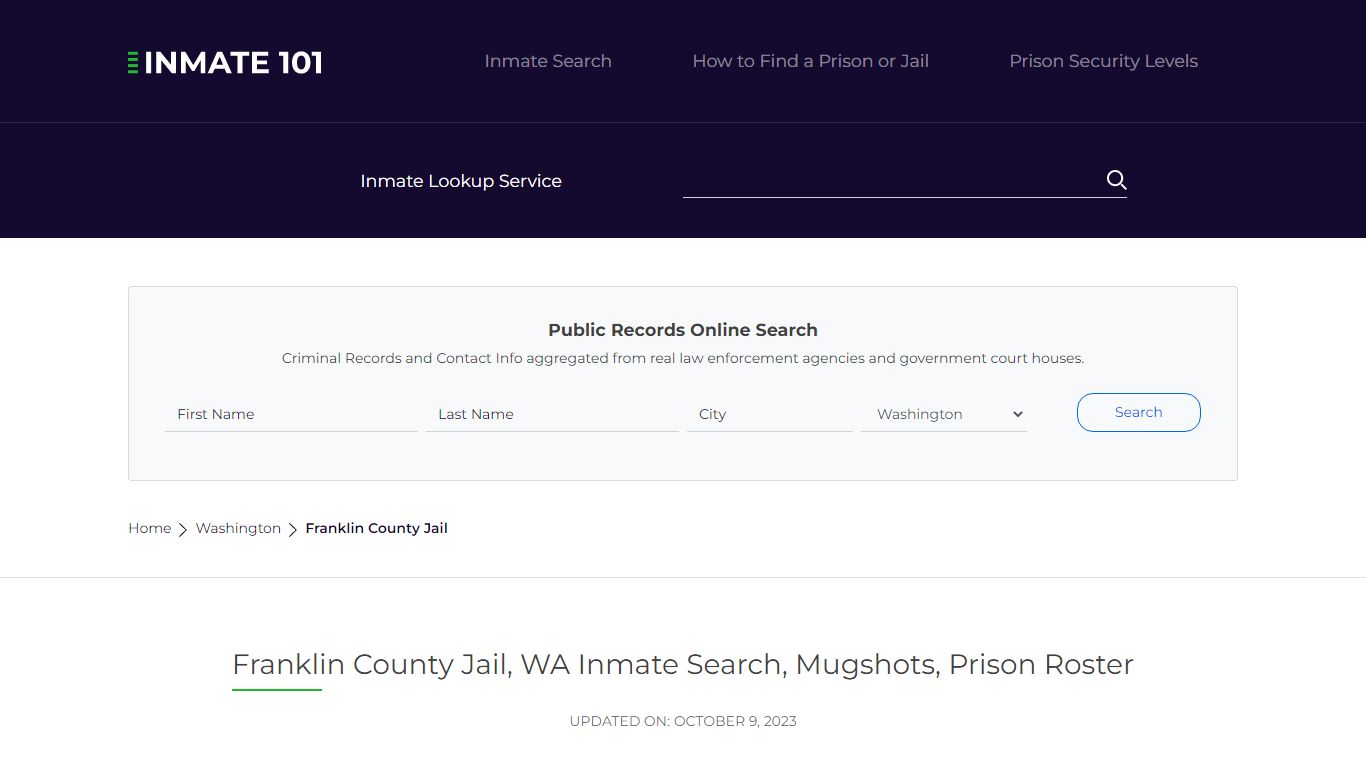 Franklin County Jail, WA Inmate Search, Mugshots, Prison Roster